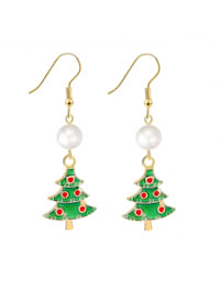 Weihnachtsschmuck Ohrhänger Tannenbaum mit Glas Perle
