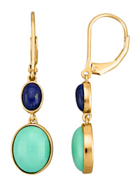 Boucles d'oreilles avec turquoise et lapis-lazuli