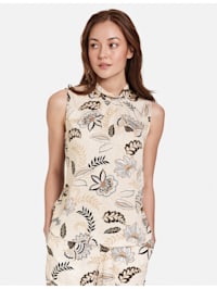 Ärmellose Bluse mit Floral-Print