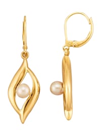 Boucles d'oreilles avec perles de culture blanches