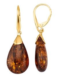 Boucles d'oreilles en argent 925, avec pierre d'ambre