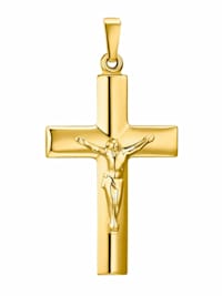 Motivanhänger Unisex, 375 Gold  | Kreuz mit Corpus