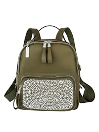 Backpack with shimmering rhinestones