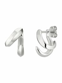 Ohrhänger Ohrhänger für Damen, 925 Silber, klein 13 mm "Fluid"