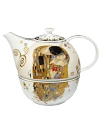 Teekanne mit Stövchen Gustav Klimt - Der Kuss