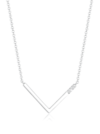 Halskette V-Kette Geo Diamant (0.045 Ct.) 925 Silber