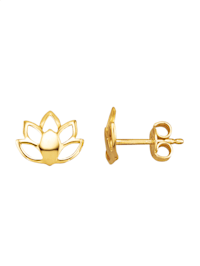 Boucles d'oreilles Fleur de lotus en or jaune 375