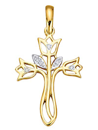 Pendentif "croix" serti d'un diamant