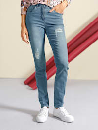 Jeans mit modischen Bouclé-Einsätzen