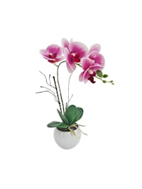 Kunstblume Orchidee pink im Topf Leilani