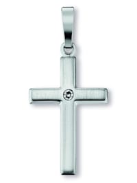 Kreuz Anhänger Kreuz aus 925 Silber und Zirkonia