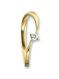 0,07 ct  Diamant Brillant Ring aus 585 Gelbgold