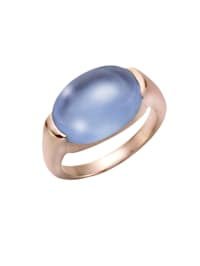 Ring 925/- Sterling Silber Quarz (beh.) hellblau Glänzend
