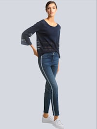Jeans mit schmalem Gallonstreifen