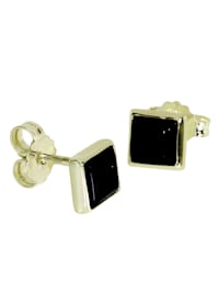 Ohrstecker - Classic 6x6 mm - Gold 585/000 - Onyx