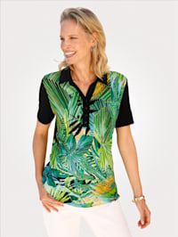 Polo shirt with a botanical print