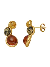 Boucles d'oreilles avec ambres en argent 925