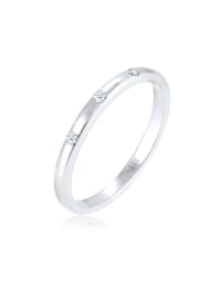 Ring Bandring Diamant (0.045 Ct) 925 Sterling Silber