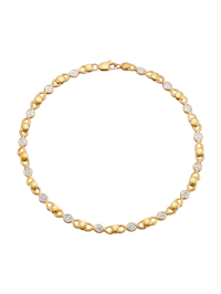 Bracelet en or jaune 375, avec diamants