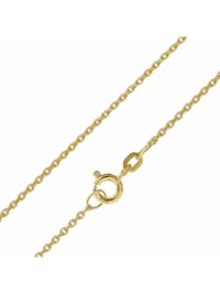 Goldkette für Anhänger 585 Gold 14 Karat Anker-Halskette 1,3 mm