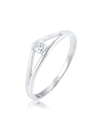 Ring Verlobungsring Geo Diamant (0.03 Ct.) 925 Silber