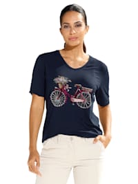 T-shirt à motif vélo imprimé