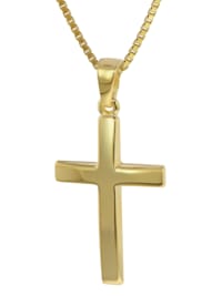 Kreuz Anhänger Gold 333 (8 Karat) mit goldplattierter Kette