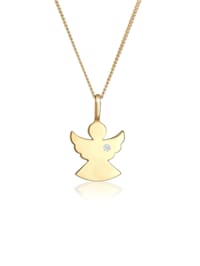 Halskette Engel Schutz Diamant (0.015 Ct.) 585 Gelbgold