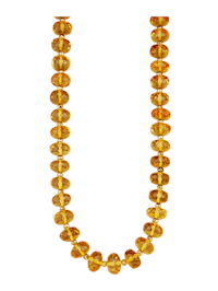 Halskette aus gelben Naturbernstein-Rondellen
