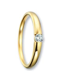 0,09 ct  Diamant Brillant Ring aus 585 Gelbgold