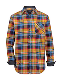Flanelová košeľa s károvaným vzorom z farbenej priadze