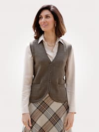 Knitted gilet made from a soft wool blend