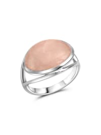 Ring 925/- Sterling Silber Rosenquarz rosa Glänzend