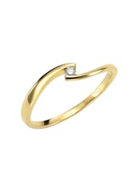 Ring 585/- Gold Brillant weiß Glänzend 0,04ct.