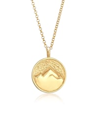 Halskette Berge Alpen Mountain Münze 925 Silber