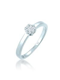 Ring Verlobung Diamant 0.12 Ct. Luxuriös 585 Weißgold