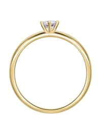0,10 ct  Diamant Brillant Ring aus 585 Gelbgold