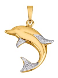 Anhänger - Delfin - in Gelbgold 375