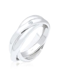 Ring Verlobungsring Diamant 0.03 Ct. 925 Silber