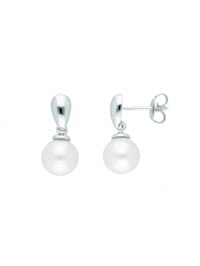 1 Paar 925 Silber Ohrringe / Ohrhänger mit Süßwasser Zuchtperle