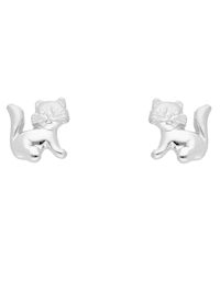 1 Paar  925 Silber Ohrringe / Ohrstecker Katze