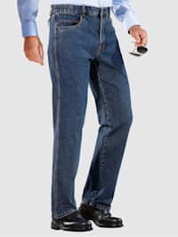 Jeans met elastische bandinzetten opzij