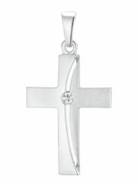 Motivanhänger für Damen, 925 Sterling Silber Zirkonia (synth.) | Kreuz