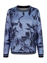 Sweatshirt mit floralem Aquarell-Druck