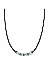 Halsband für Herren, Edelstahl IP Schwarz | Beads