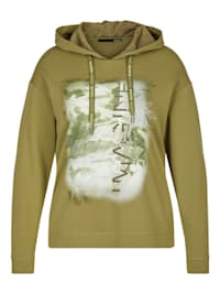 Sweatshirt mit abstraktem Muster und Kapuze mit Tunnelzug
