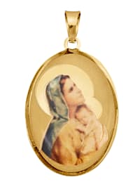 Anhänger - Heilige Maria mit Jesuskind - in Gelbgold 375