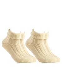 Wollen sokken met omslag