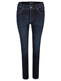Jeans ,Skinny' in gefärbtem Denim