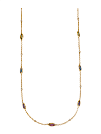 Halskette mit Edelsteinen in Gelbgold 585